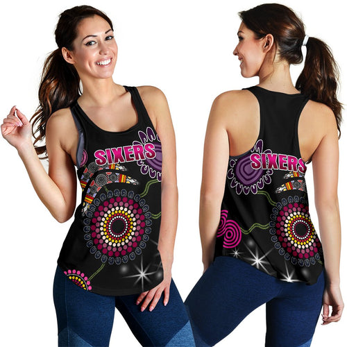 Sydney Women's Racerback Tank Sixers Indigenous - Black - Vibe Hoodie