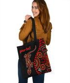aboriginal-personalised-tote-bags-aboriginal-lizard-with-dot-painting-patterns