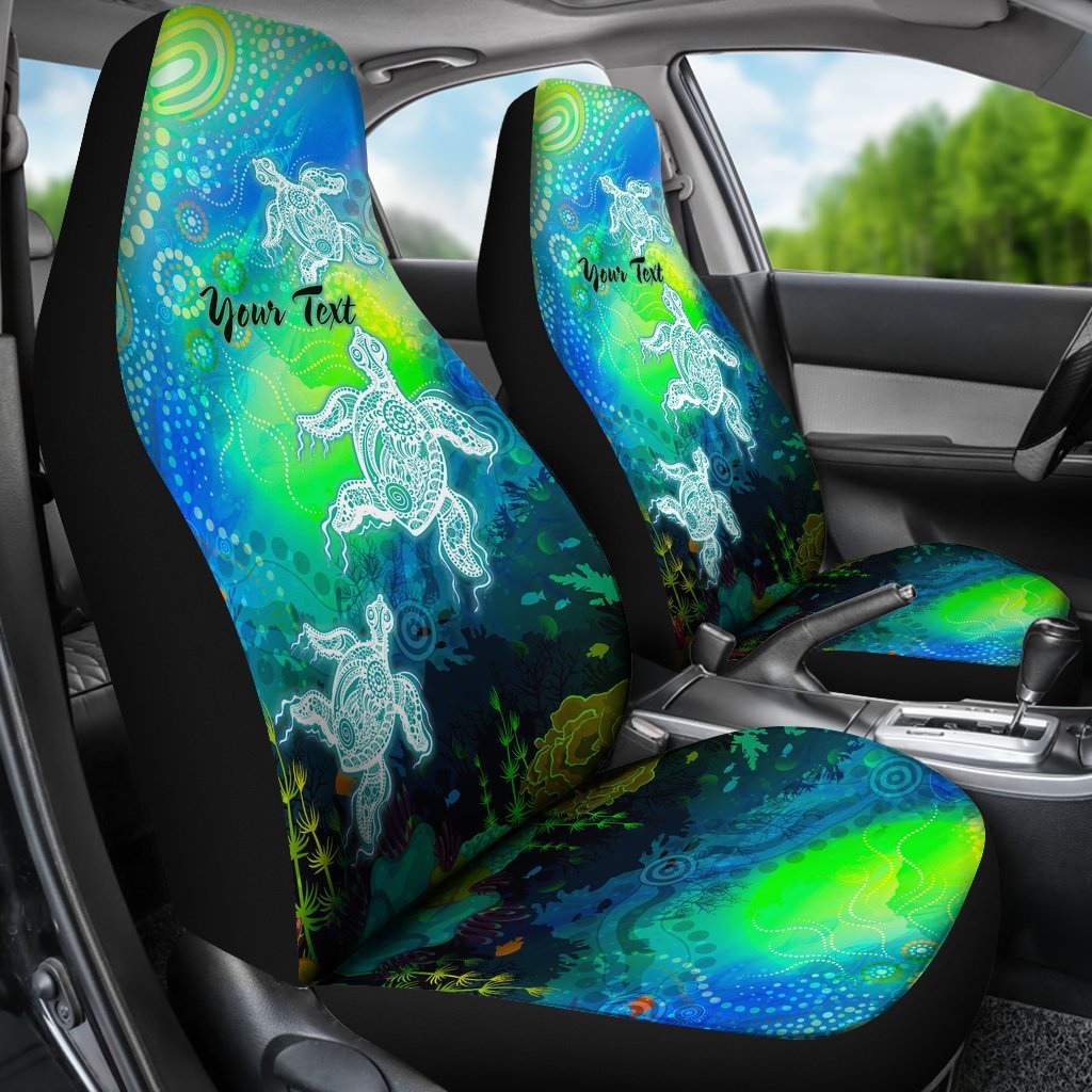 custom-text-aboriginal-car-seat-covers-indigenous-turtle-ocean-dot-painting-art