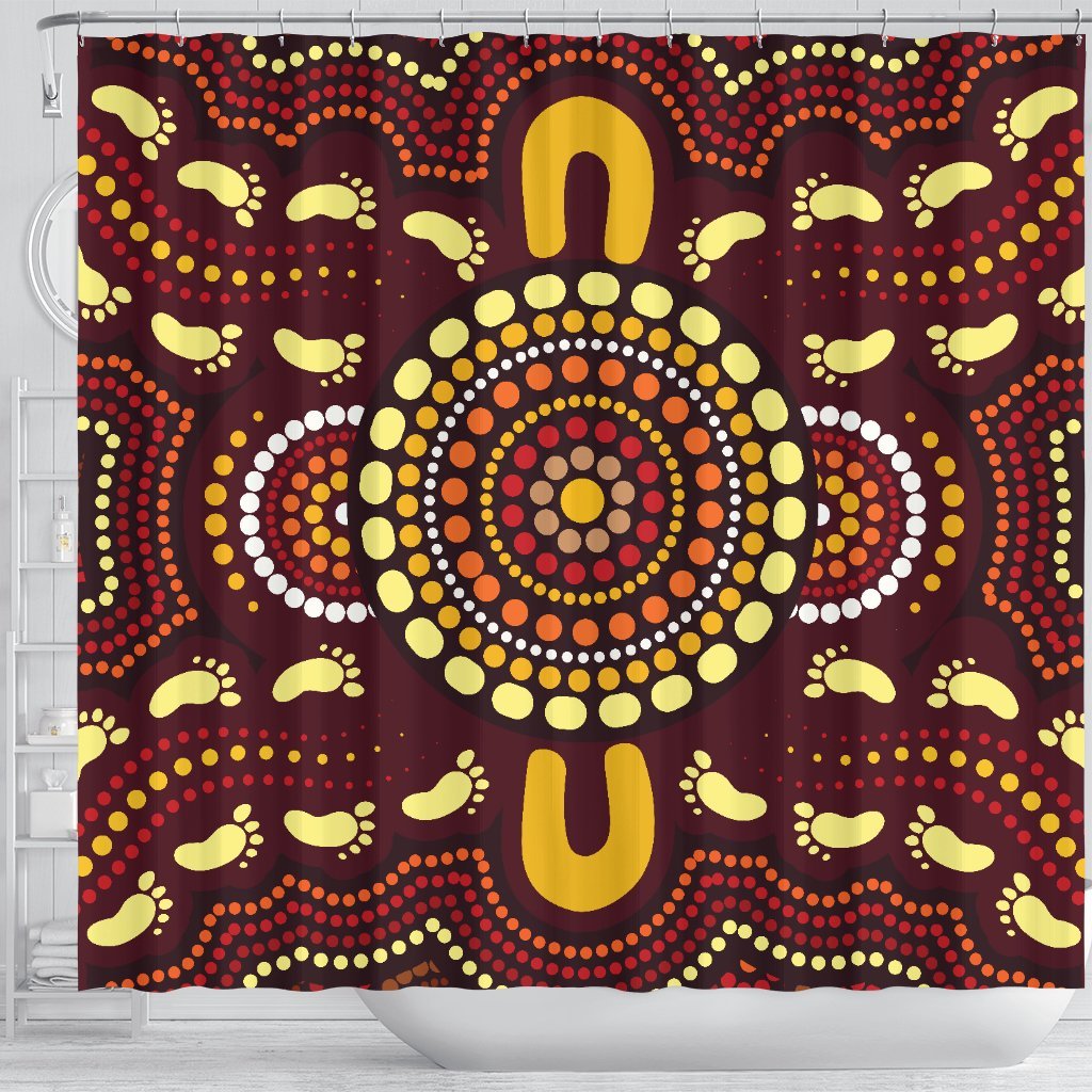 aboriginal-shower-curtain-indigenous-circle-footprint