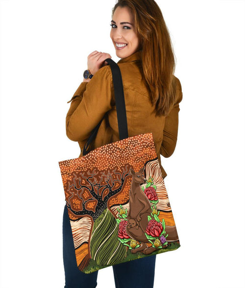 aboriginal-tote-bags-kangaroo-with-indigenous-tree