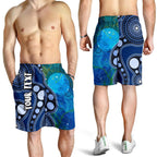 custom-text-aboriginal-mens-shorts-australia-indigenous-flag-circle-dot-painting-art-blue