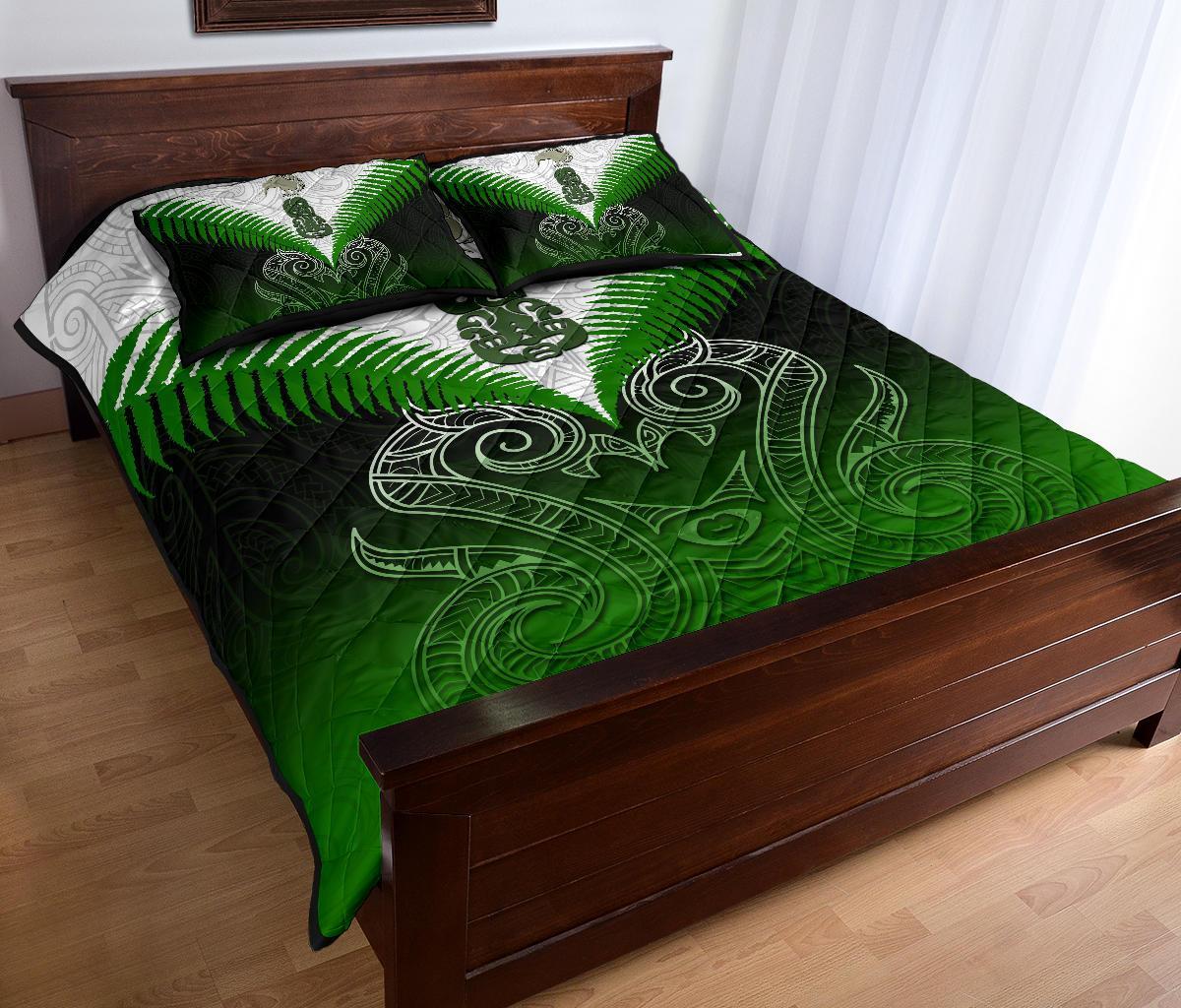 quilt-bed-set-nz-maori-manaia-green