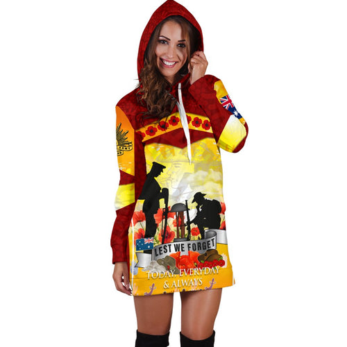 anzac-womens-hoodie-dress-lest-we-forget-aboriginal-version