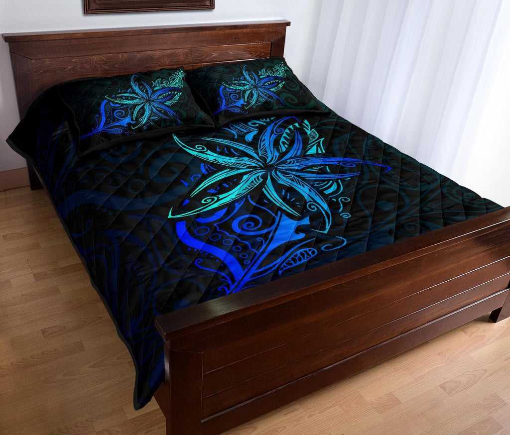 new-zealand-light-silver-fern-x-frangipani-tattoo-quilt-bedding-sets-blue