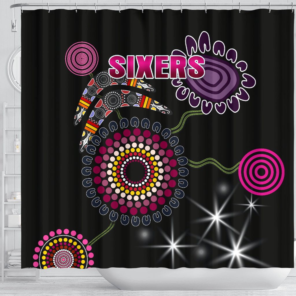 sydney-shower-curtain-sixers-indigenous-black
