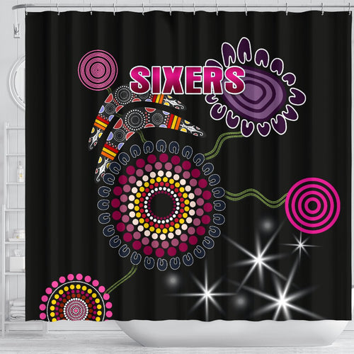 sydney-shower-curtain-sixers-indigenous-black