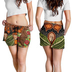 Aboriginal Women's Shorts - Kangaroo With Indigenous Tree - Vibe Hoodie