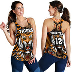 (Custom Personalised) Tigers Women's Racerback Tank Wests Tiger Skin Style - Vibe Hoodie