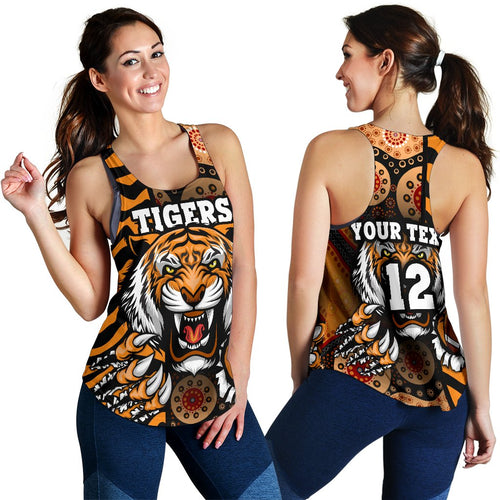 (Custom Personalised) Tigers Women's Racerback Tank Wests Tiger Skin Style - Vibe Hoodie
