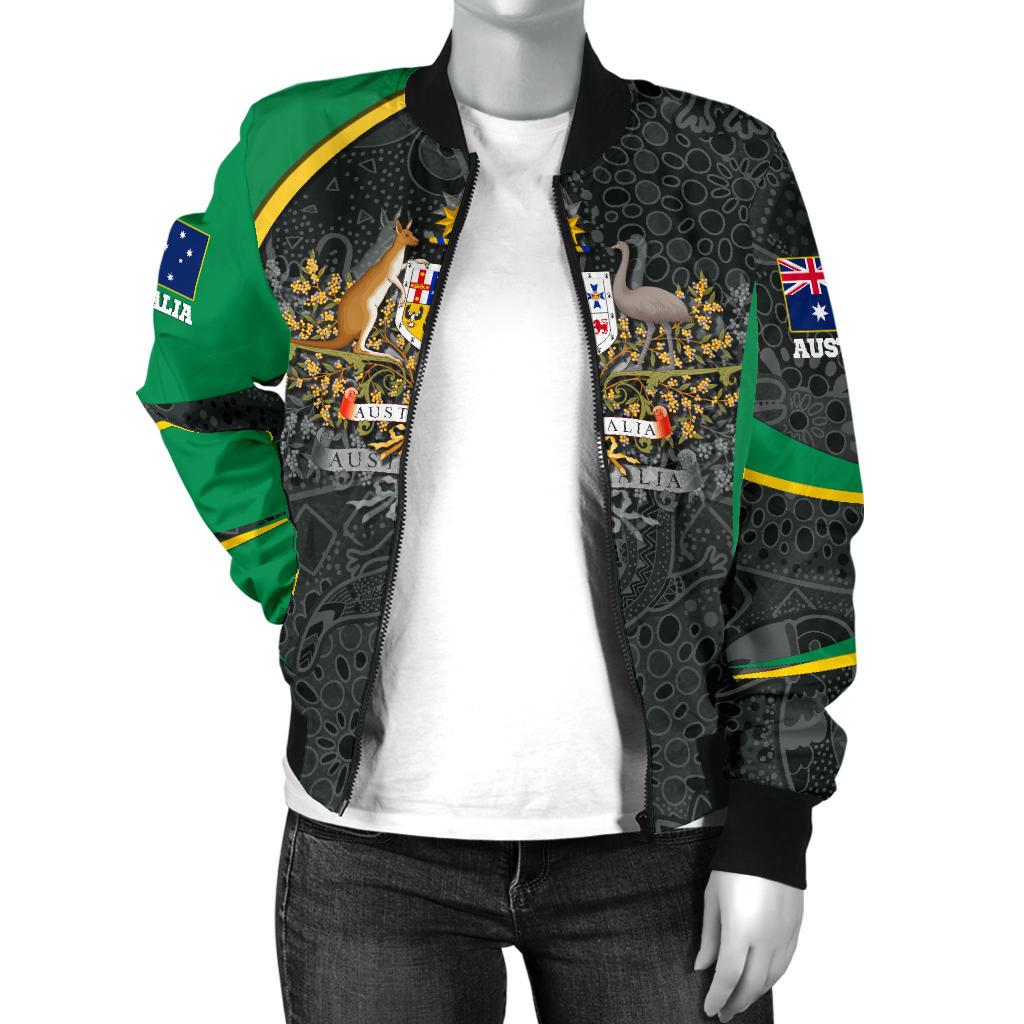 custom-text-bomber-jacket-australia-coat-of-arms-aussie-spirit-green
