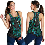 Aotearoa Maori Women Racerback Tank Silver Fern Koru Vibes - Vibe Hoodie