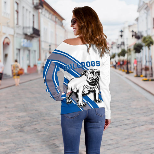 Canterbury-Bankstown Bulldogs Women's Off Shoulder Sweater Simple Style - Vibe Hoodie