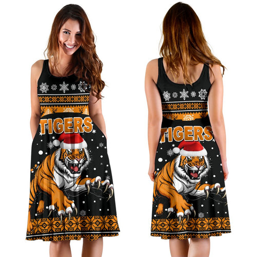 Wests Christmas Women's Dress Tigers Unique Vibes - Black - Vibe Hoodie
