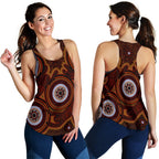 Aboriginal Women's Racerback Tank - Aboriginal Human Dot Painting Art - Vibe Hoodie