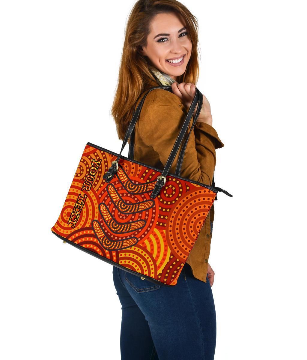 aboriginal-personalised-leather-tote-bag-aboriginal-boomerangs-and-dot-circle
