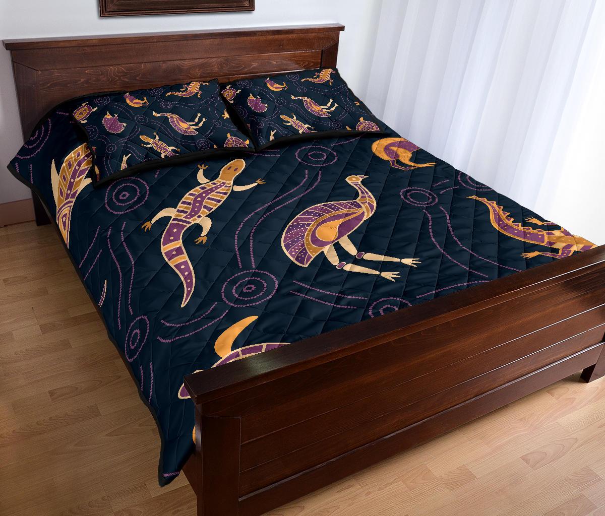quilt-bed-set-indigenous-animals-patterns