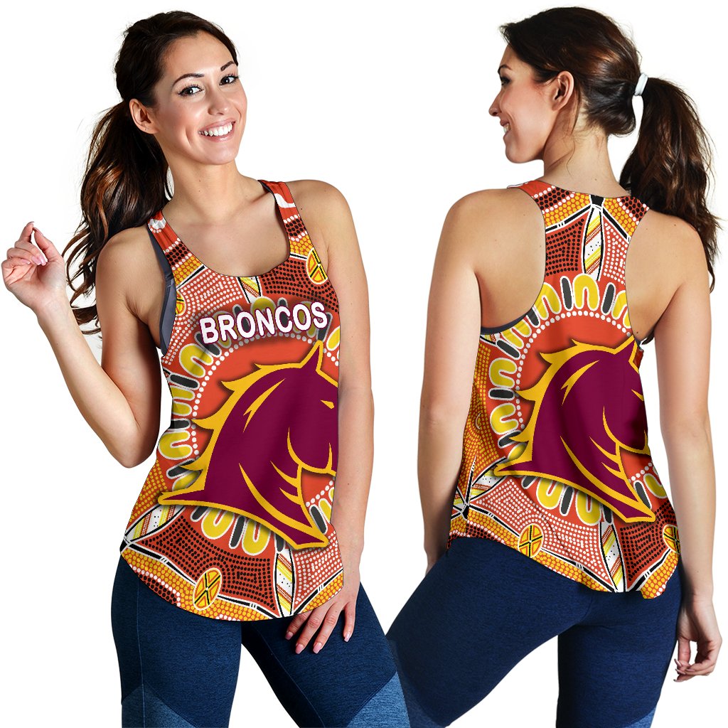 Brisbane Women Racerback Tank Broncos Indigenous Warm Vibes - Vibe Hoodie