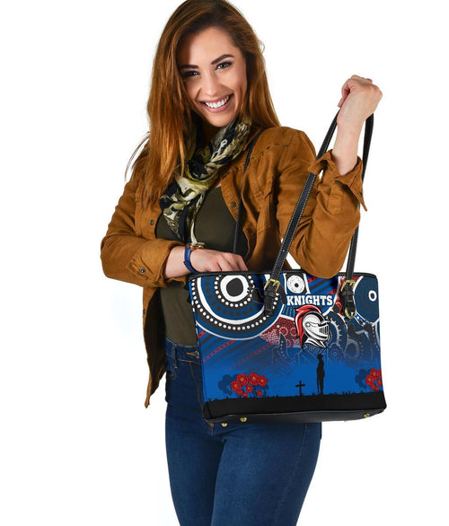 knights-small-leather-tote-newcastle-anzac-day-aboriginal