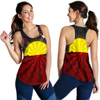 Aboriginal Women's Racerback Tank, Aboriginal Lives Matter Flag Sun Dot Painting - Vibe Hoodie