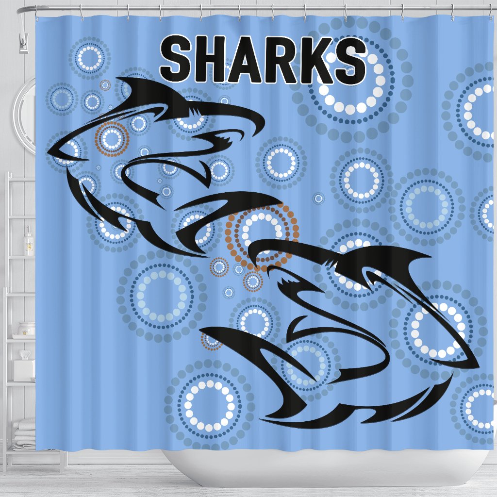 cronulla-shower-curtain-sharks-unique-indigenous