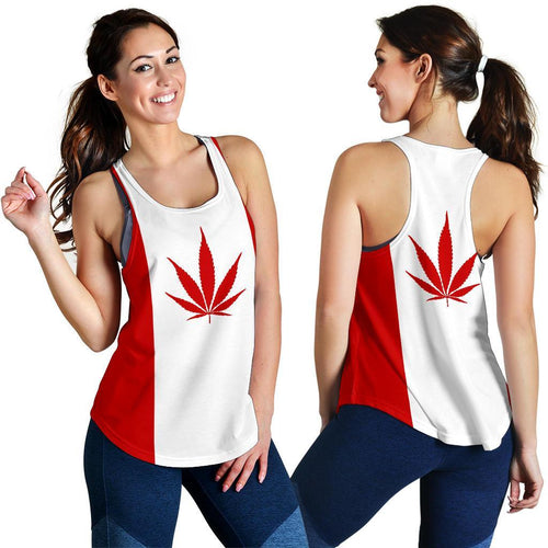 Canada Racerback Tank Weed Flag - Vibe Hoodie