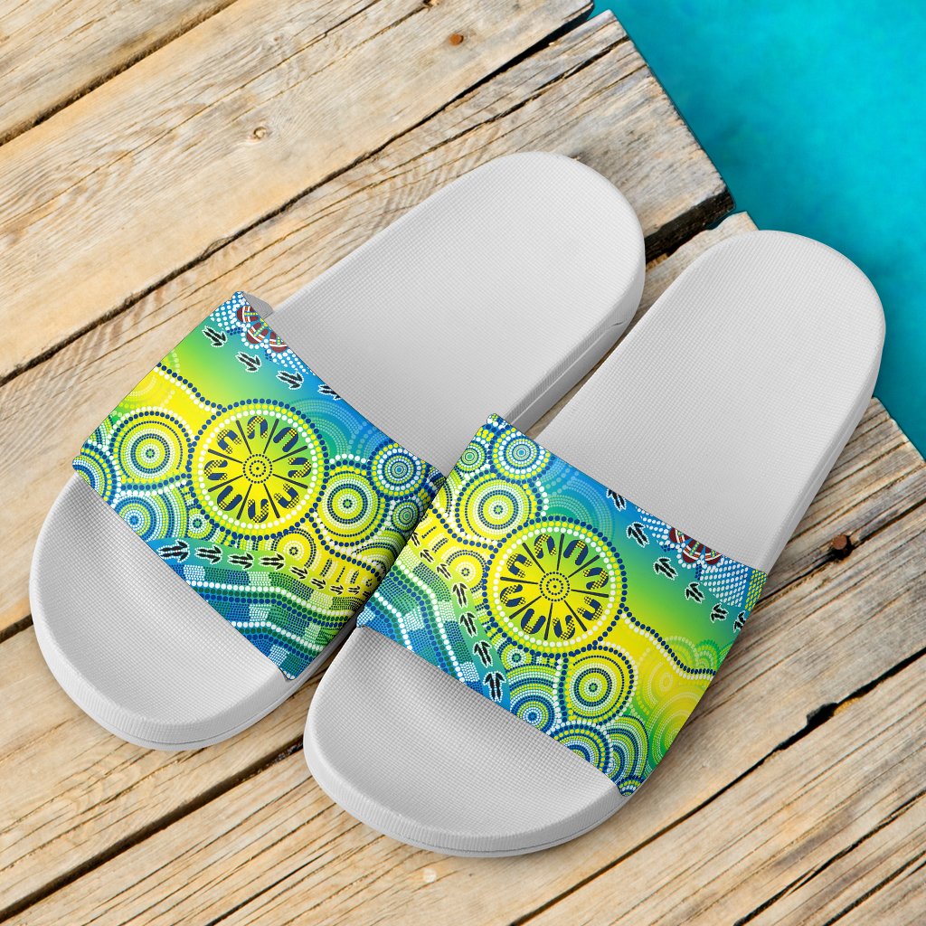 aboriginal-slide-sandals-aboriginal-patterns-ver03-white