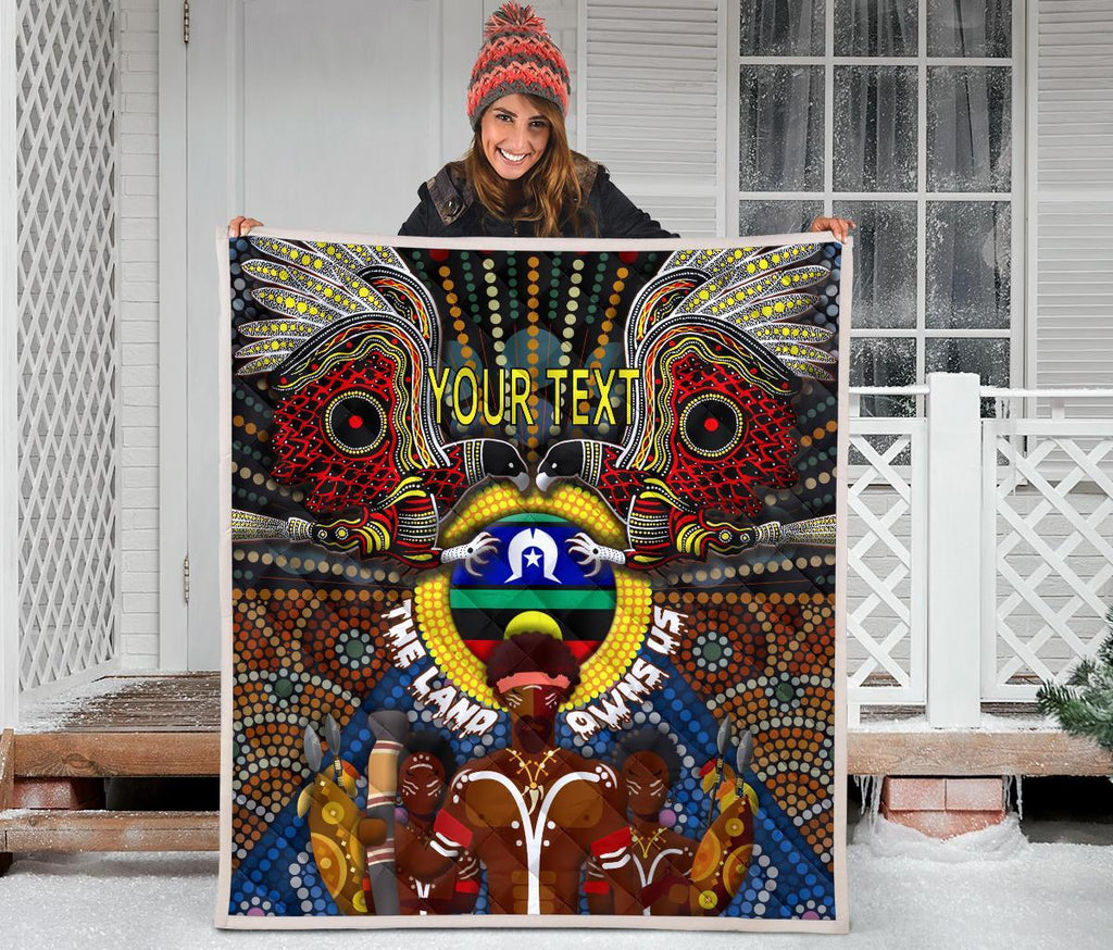 custom-text-the-land-owns-us-premium-quilt