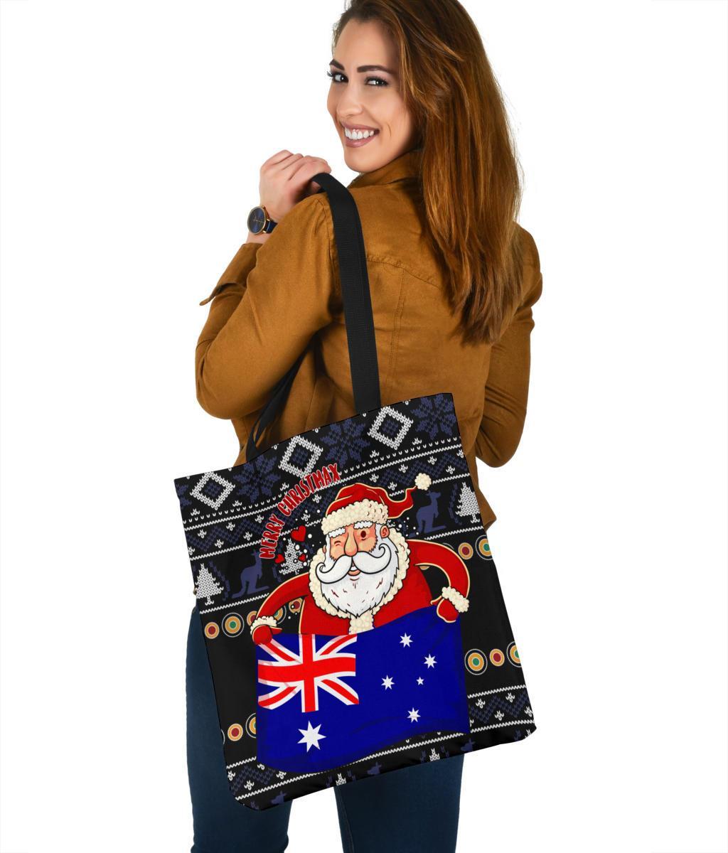 christmas-tote-bags-australia-santa-claus-hold-the-flag-black