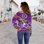 Storm Women Off Shoulder Sweater Melbourne Indigenous Thunder - Vibe Hoodie