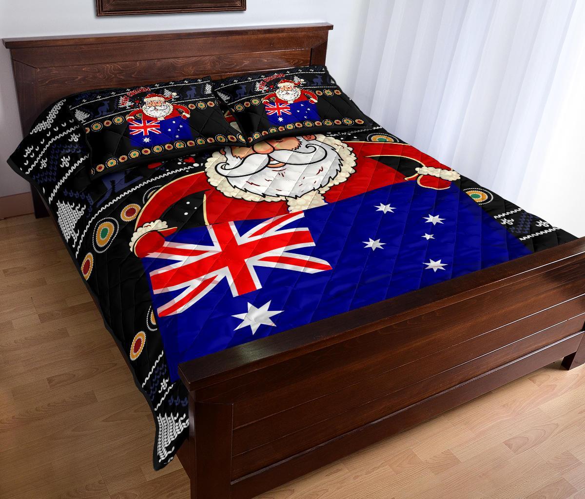 christmas-quilt-bed-set-australia-santa-claus-hold-the-flag-black