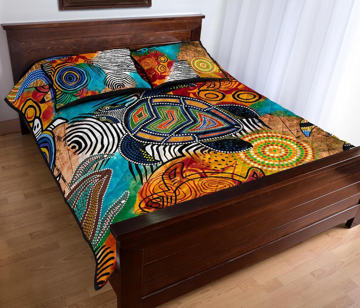 aboriginal-quilt-bed-set-turtle-indigenous-art