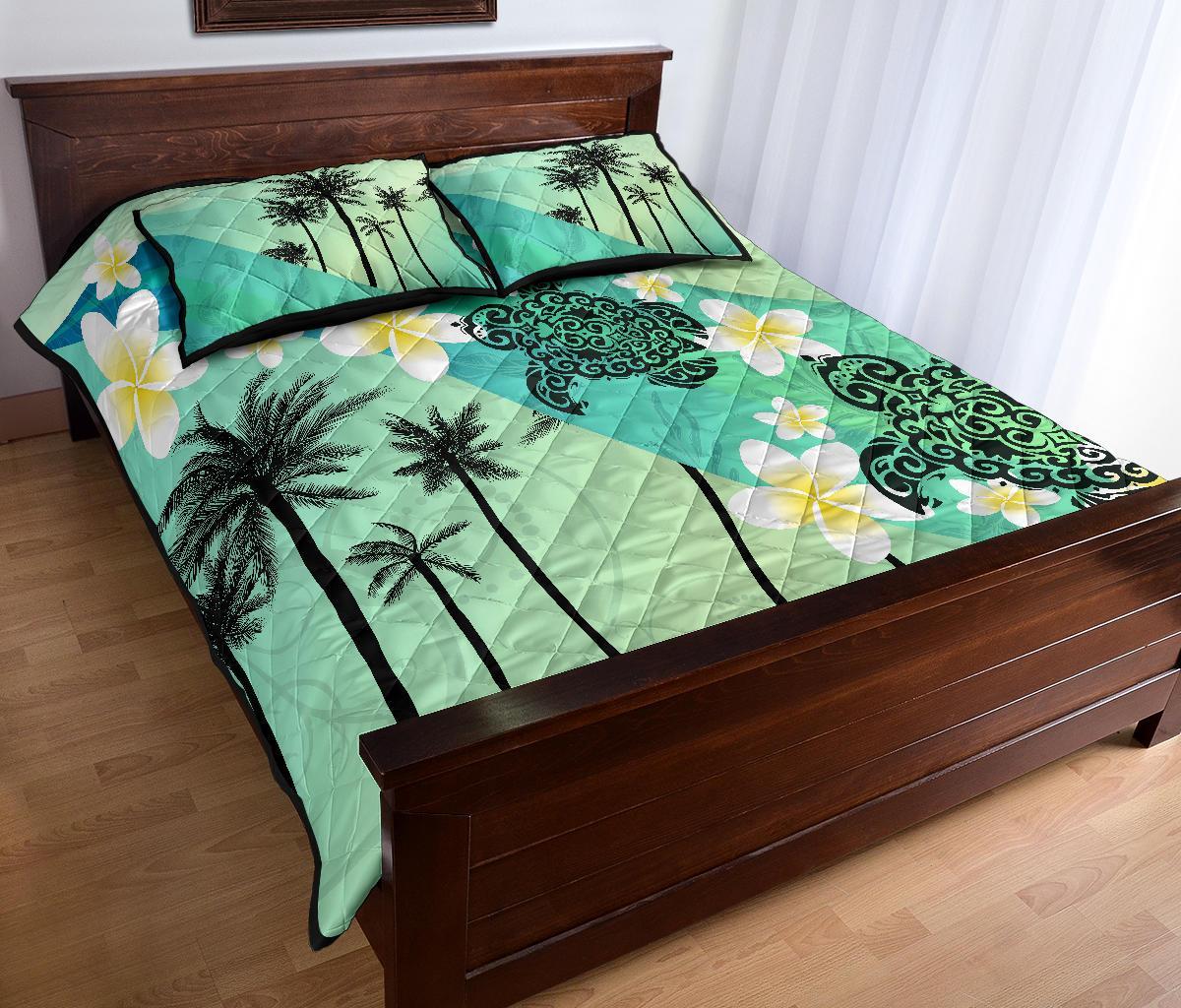 turtle-plumeria-quilt-bed-set