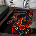 aboriginal-personalised-area-rug-aboriginal-lizard-with-dot-painting-pattern