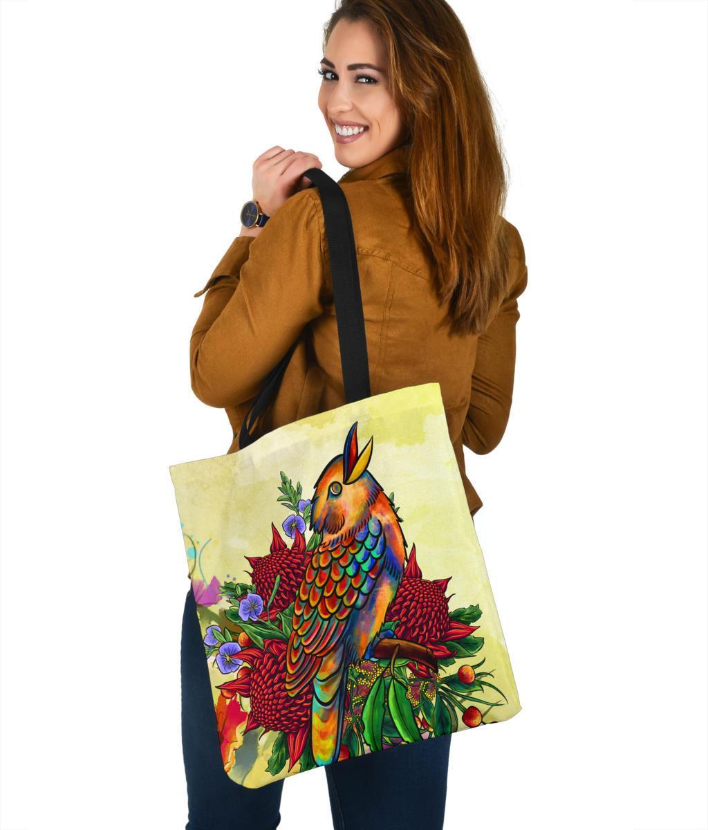 tote-bags-australia-kookaburra-with-waratah