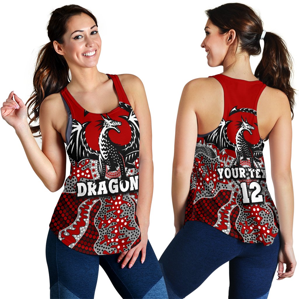 (Custom Personalised) Dragons Women's Racerback Tank St. George Aboriginal - Vibe Hoodie