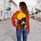 Aboriginal Off Shoulder Sweater, Aboriginal Lives Matter Flag Dot Painting Art - Vibe Hoodie