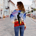 Anzac Women's Off Shoulder Sweater - Anzac 2020 Lest We Forget The Australian Army - Vibe Hoodie
