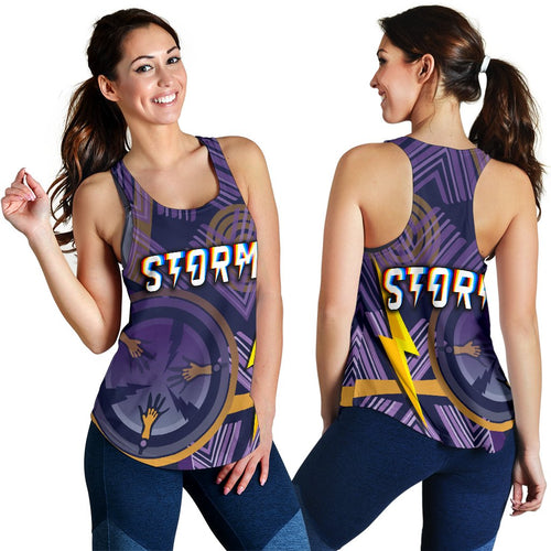 Storm Women Racerback Tank Simple Indigenous - Purple - Vibe Hoodie