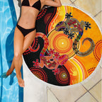 aboriginal-beach-blanket-couple-aboriginal-lizards