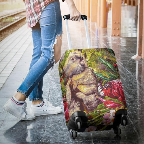 koala-luggage-cover-3d-koala-with-waratah-flower-suitcase-cover