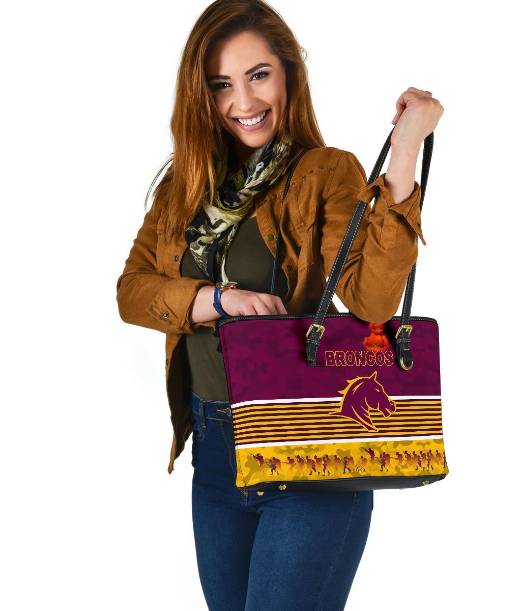 brisbane-broncos-small-leather-tote-anzac-day-simple-style-maroon