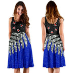 New Zealand Flag Silver Fern Women Midi Dress - Vibe Hoodie