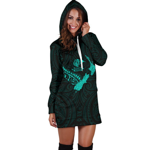 new-zealand-heart-womens-hoodie-dress-map-kiwi-mix-silver-fern-turquoise