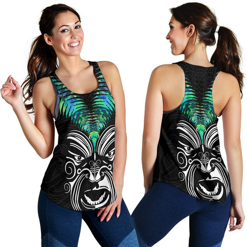 New Zealand Maori Moko Women'S Racerback Tank Paua Shell - Vibe Hoodie