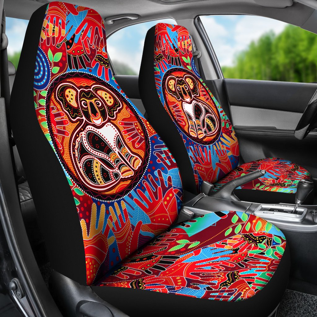aboriginal-car-seat-covers-koala-and-hand-art-dot-painting-seat-covers