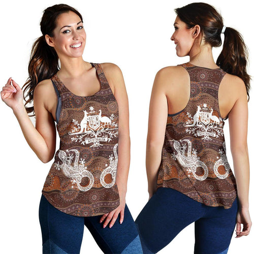 Racerback Tank - Australian Coat Of Arms Tank Aboriginal Lizard - Women - Vibe Hoodie