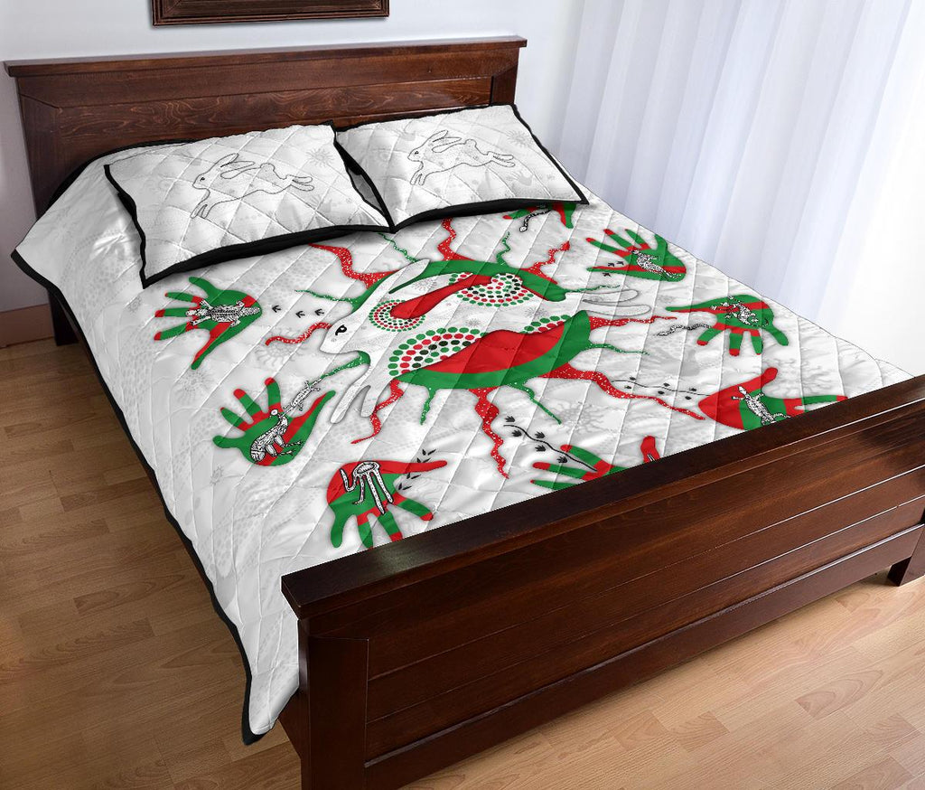 rabbitohs-indigenous-quilt-bed-set-animals-aboriginal