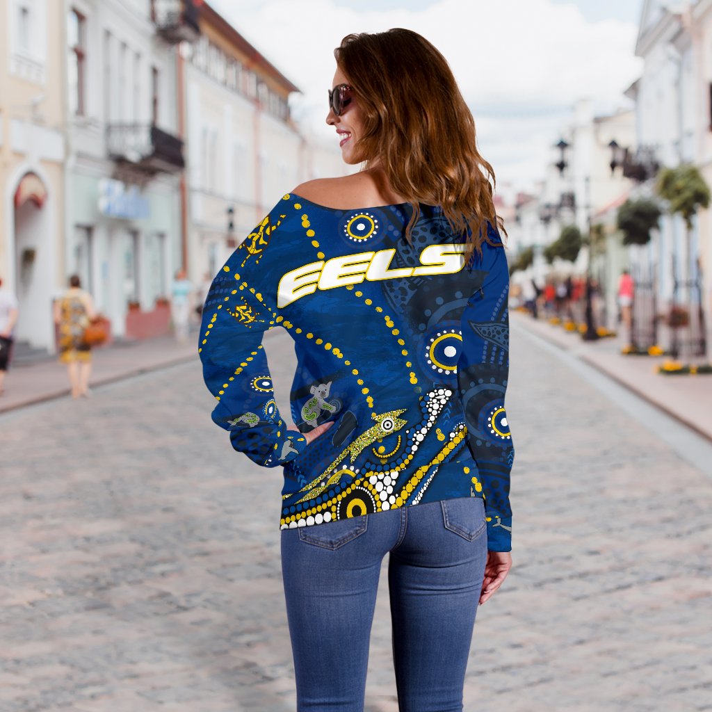 Eels Indigenous Women Off Shoulder Sweater Parramatta - Vibe Hoodie