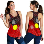 Aboriginal Women's Racerback Tank - Indigenous Circle Dot Painting Style - - Vibe Hoodie